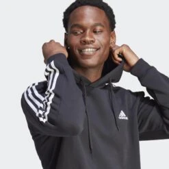 ADIDAS Essentials Fleece 3-Stripes Hoodie -Adidas Verkoopwinkel essentials fleece 3 stripes hoodie 3