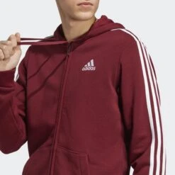 ADIDAS Essentials Fleece 3-Stripes Ritshoodie -Adidas Verkoopwinkel essentials fleece 3 stripes ritshoodie 3