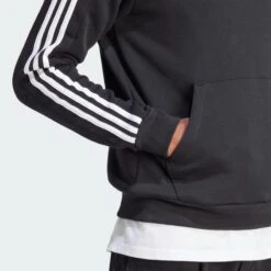 ADIDAS Essentials Fleece 3-Stripes Sweatshirt Met Korte Rits -Adidas Verkoopwinkel essentials fleece 3 stripes sweatshirt met korte rits 4