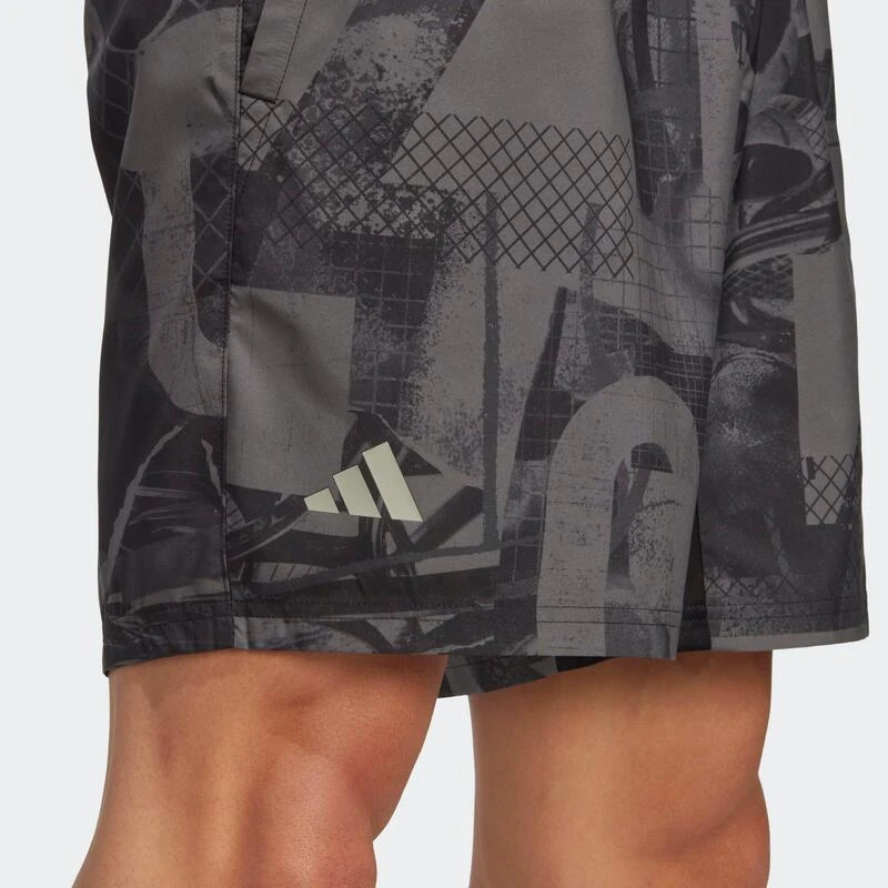 ADIDAS Tennisshort Voor Heren CLUB GRAPHIC Grijs Kaki 4 ADIDAS Tennisshort Voor Heren CLUB GRAPHIC Grijs Kaki - Afbeelding 4