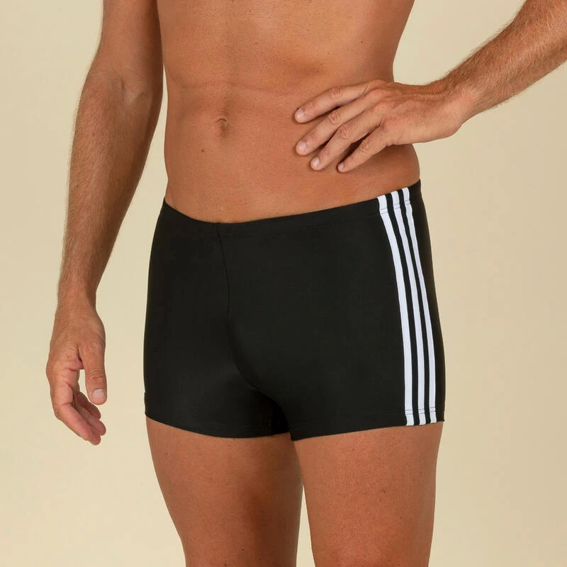 ADIDAS Zwemboxer Voor Heren 3S Zwart Wit 1 ADIDAS Zwemboxer Voor Heren 3S Zwart Wit